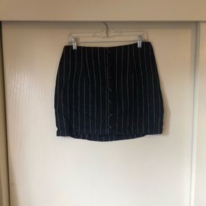 Forever 21 black striped high waisted skirt size L